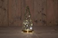 B.O.T. Tree Glass 13X28,5 cm Clear With Golden Base 10Led kerstverlichting Anna's Collection - Annas collection - thumbnail