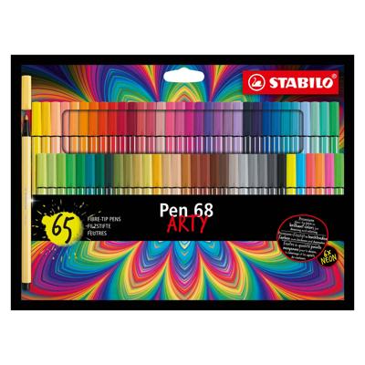 STABILO Pen 68, premium viltstift, ARTY etui met alle 65 kleuren