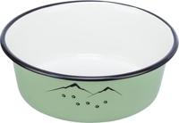 TRIXIE VOERBAK DRINKBAK EMAILLE / RVS GROEN 12X12 CM 300 ML - thumbnail