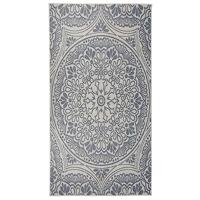 VidaXL Buitenkleed met patroon platgeweven 80x150 cm blauw - thumbnail