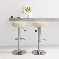 Barkrukken 2 st stof crmekleurig - thumbnail