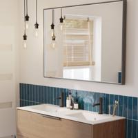 Ben Oblon spiegel met LED verlichting en anti-condens 120x80 cm Mat Zwart - thumbnail