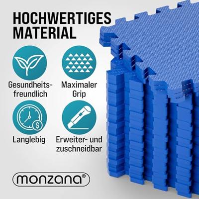 Vloerbescherming - Puzzelmat 32-delig Blauw afmeting 180x360x1cm