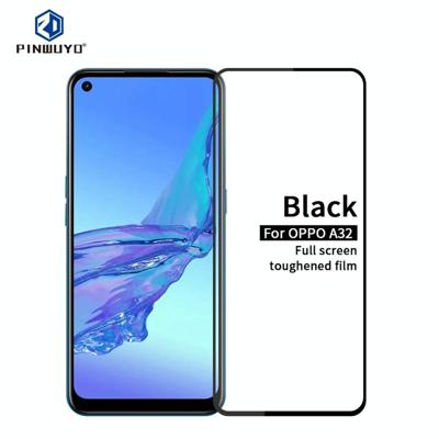 Voor OPPO A32 PINWUYO 9H 2.5D Full Screen Tempered Glass Film(Zwart)