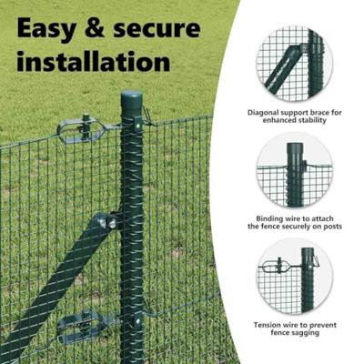 VidaXL Afrasteringspaal groen 10 x 0,5 m (12 x 12 mm mesh) staal