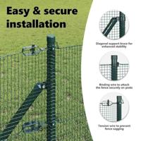 VidaXL Afrasteringspaal groen 10 x 0,5 m (12 x 12 mm mesh) staal - thumbnail