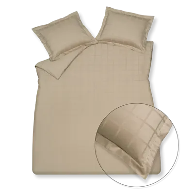 Vandyck Vandyck Home 78 Check 300Tc Dekbedovertrek 1-persoons (140x200/220) stone