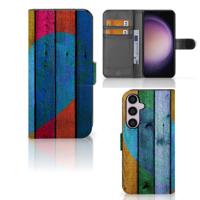Samsung Galaxy S24 Plus | Book Style Case | Wood Heart - Cadeau voor je Vriend - thumbnail