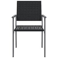 Tuinstoelen 2 st 54x62,5x89 cm poly rattan zwart - thumbnail