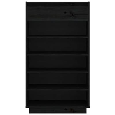 Schoenenkast 60x34x105 cm massief grenenhout zwart