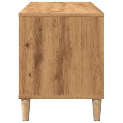 Platenkast 100x38x48 cm bewerkt hout artisanaal eikenkleur
