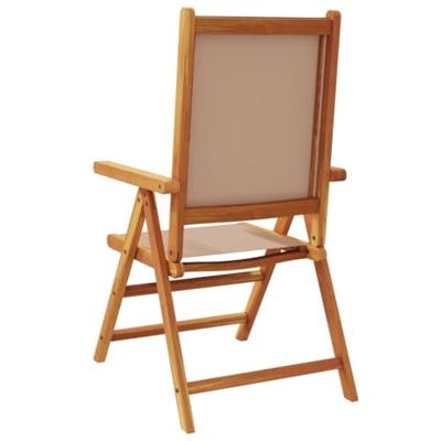Tuinstoelen 2 st massief acaciahout en stof taupe - thumbnail