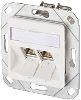 BTR E-DAT module UPk-doos 8/88 Cat.6, r-ws, uitgerust uitgerust met 2x module E-DAT module RJ-45 zonder gereedschap schakelbaar, zuiver wit - thumbnail