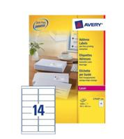 Etiket Avery L7163-250 99.1x38.1mm wit 3500 etiketten - thumbnail