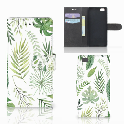 Huawei Ascend P8 Lite Hoesje Leaves | Portemonnee hoesje Huawei Ascend P8 Lite Hoesje Leaves | Portemonnee hoesje