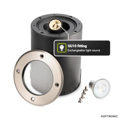 Lilly LED Grondspot - Dimbaar - Kantelbaar - GU10 fitting - Rond - IK10 - Tuinspot - Oprit - RVS - IP67 waterdicht
