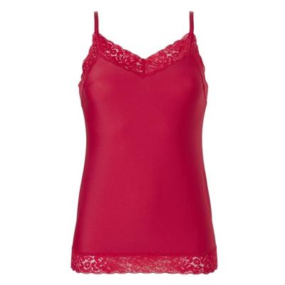 31912 Secrets dames hemd kant - Spaghetti bandjes - Kanten Naadloos dames hemd microfiber - lingerie top