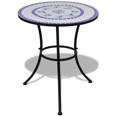 VidaXL Bistrotafel 60 cm mozaïek blauw en wit VidaXL Bistrotafel 60 cm mozaïek blauw en wit