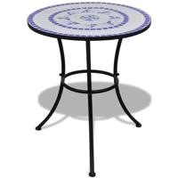 Bistrotafel 60 cm mozaïek blauw en wit - thumbnail