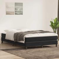 Boxspring zonder matras fluweel zwart 140x220 cm - thumbnail