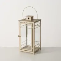 Boltze Home lantaarn ijzer bregenz 28x28x57cm beige - thumbnail