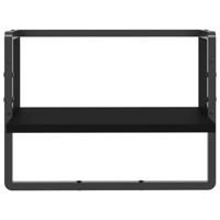 Wandschap met stang 40x25x30 cm zwart - thumbnail