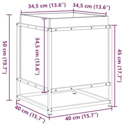 VidaXL Plantenbak 40x40x50 cm massief grenenhout wit