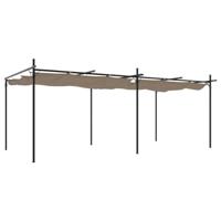 Pergola met uitschuifbaar dak 589x292x230 taupe - thumbnail