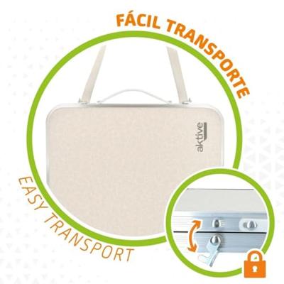 Vouwtafel Aktive Crème 60 x 25 x 40 cm (4 Stuks) Vouwtafel Aktive Crème 60 x 25 x 40 cm (4 Stuks)