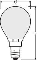 OSRAM HOMELIGHTING 4058075436923 LED-lamp Energielabel F (A - G) E14 Peer 4.8 W = 40 W Warmwit (Ø x l) 45 mm x 78 mm 1 stuk(s) - thumbnail