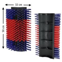 Halfronde koeborstel veeborstel blauwrood xl - thumbnail