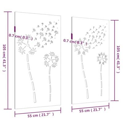Wanddecoratie tuin 2 st bloemenontwerp 105x55 cm cortenstaal Wanddecoratie tuin 2 st bloemenontwerp 105x55 cm cortenstaal