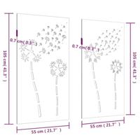 Wanddecoratie tuin 2 st bloemenontwerp 105x55 cm cortenstaal - thumbnail