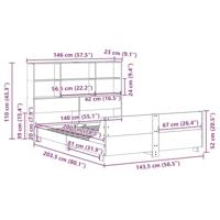 Bedframe zonder matras massief grenenhout wit 140x200 cm - thumbnail