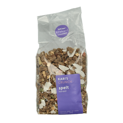 Kari's Crunch Granola spelt kaneel bio 330 Gram Kari's Crunch Granola spelt kaneel bio 330 Gram