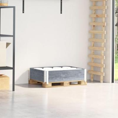 VidaXL Palletopzetrand 80x60 cm massief grenenhout grijs