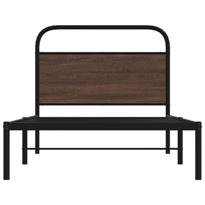Bedframe zonder matras bewerkt hout bruin eikenkleur 107x203 cm - thumbnail