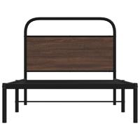 Bedframe zonder matras bewerkt hout bruin eikenkleur 107x203 cm - thumbnail