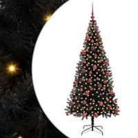 VidaXL Kerstboom met 300 led met standaard zwart 180 cm pvc - thumbnail