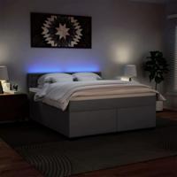 Boxspring met matras kunstleer grijs 180x200 cm - thumbnail