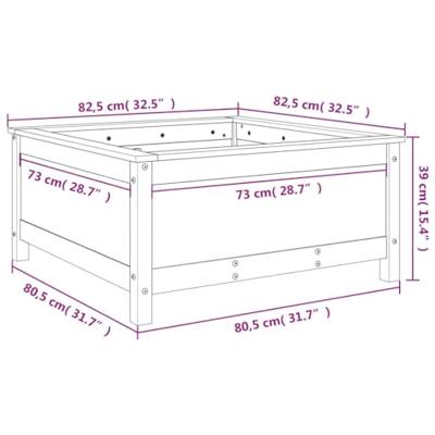 VidaXL Plantenbak 82,5x82,5x39 cm massief grenenhout honingbruin