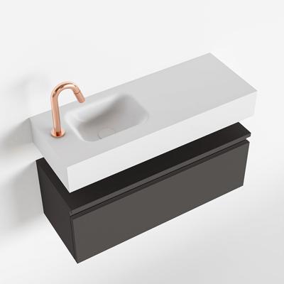 MONDIAZ ANDOR 80cm toiletmeubel dark grey. LEX 80cm wastafel talc links 1 kraangat MONDIAZ ANDOR 80cm toiletmeubel dark grey. LEX 80cm wastafel talc links 1 kraangat