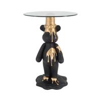 Richmond Ronde Bijzettafel 'Ice Bear' Glas, 48cm - thumbnail