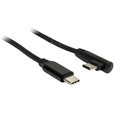 Inter-Tech usb-c naar usb-c kabel 90° (zwart, 1 meter)