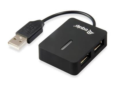Equip 128952, 4-port travel usb hub, usb 2.0, 480 mbit/s, plastic, black