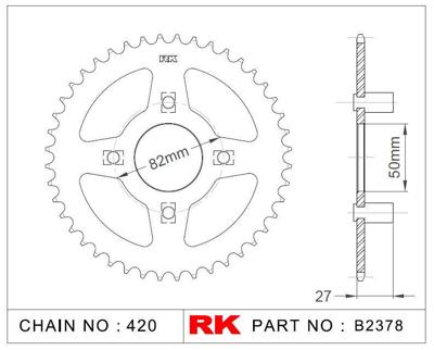 RK Chain wheel 420 41z steel silver