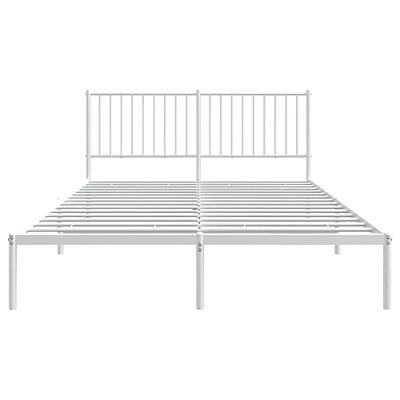 Bedframe met hoofdeinde staal wit 208x168x90,5 cm