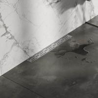 Douchegoot Brauer WallDrain RVS Geborsteld Muur Montage 50x7 cm Inclusief Sifon Kunststof Standaard Rooster - thumbnail