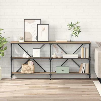 Wandtafel met plank Artisan Eiken 160 x 30 x 75 cm Bewerkt hout