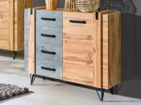 Commode MILPO 1 deur 4 lades wotan eik/beton - thumbnail